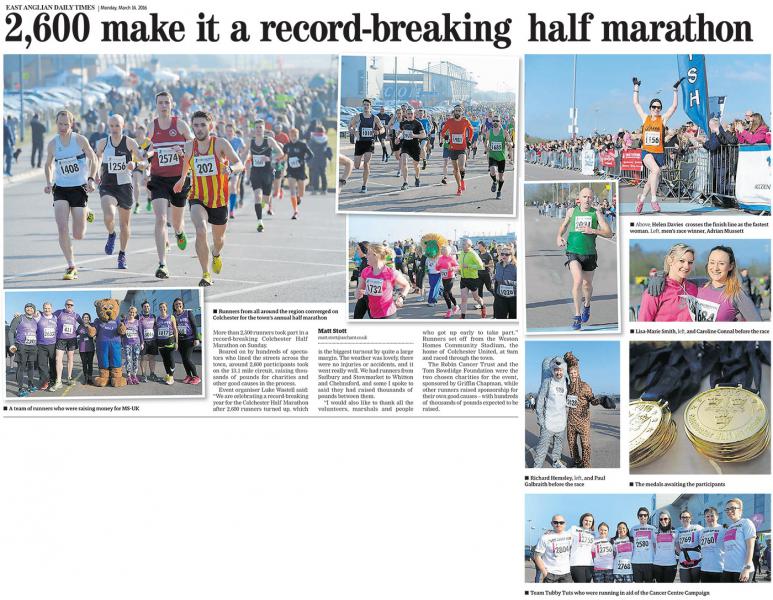 2,600 make it a record-breaking half marathon EADT 14_3_16
